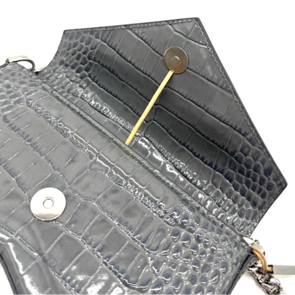 Michael Kors Collection Manhatta Medium Crocodile Embossed Patent Leather Bag - Picture 11 of 12